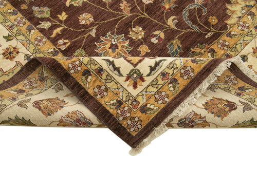 Tebriz Kahverengi Klasik Pamuk Yün El Dokuma Halısı 361x452 Agacan