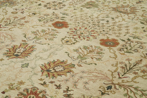 Tebriz Bej Klasik Pamuk Yün El Dokuma Halısı 396x521 Agacan