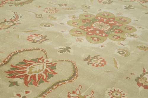 Tebriz Bej Klasik Pamuk Yün El Dokuma Halısı 358x495 Agacan