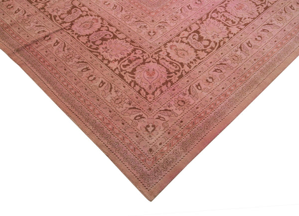Tebriz Pembe Klasik Pamuk Yün El Dokuma Halısı 395x576 Agacan