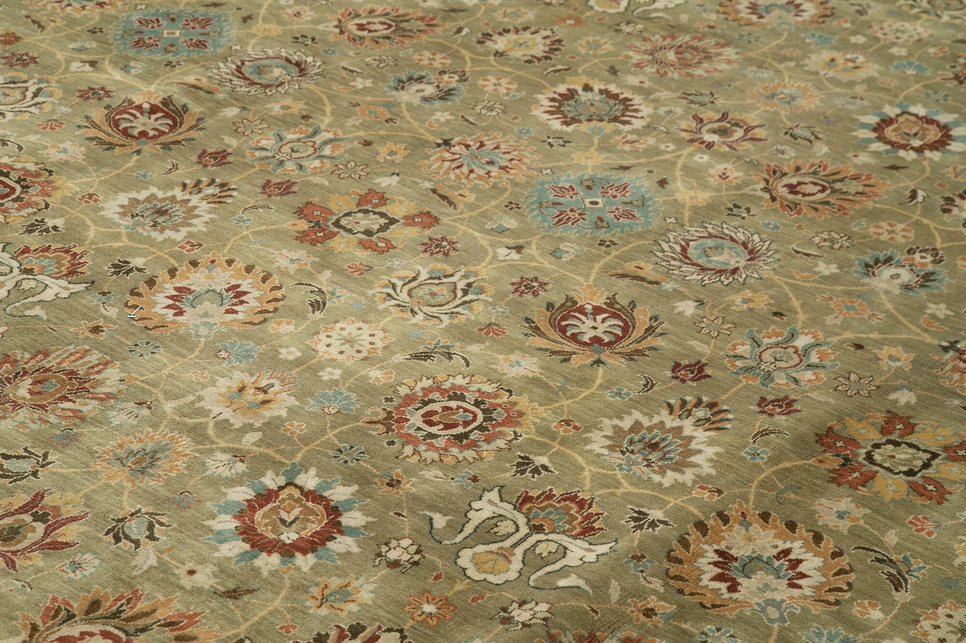 Tebriz Kahverengi Klasik Pamuk Yün El Dokuma Halısı 362x465 Agacan