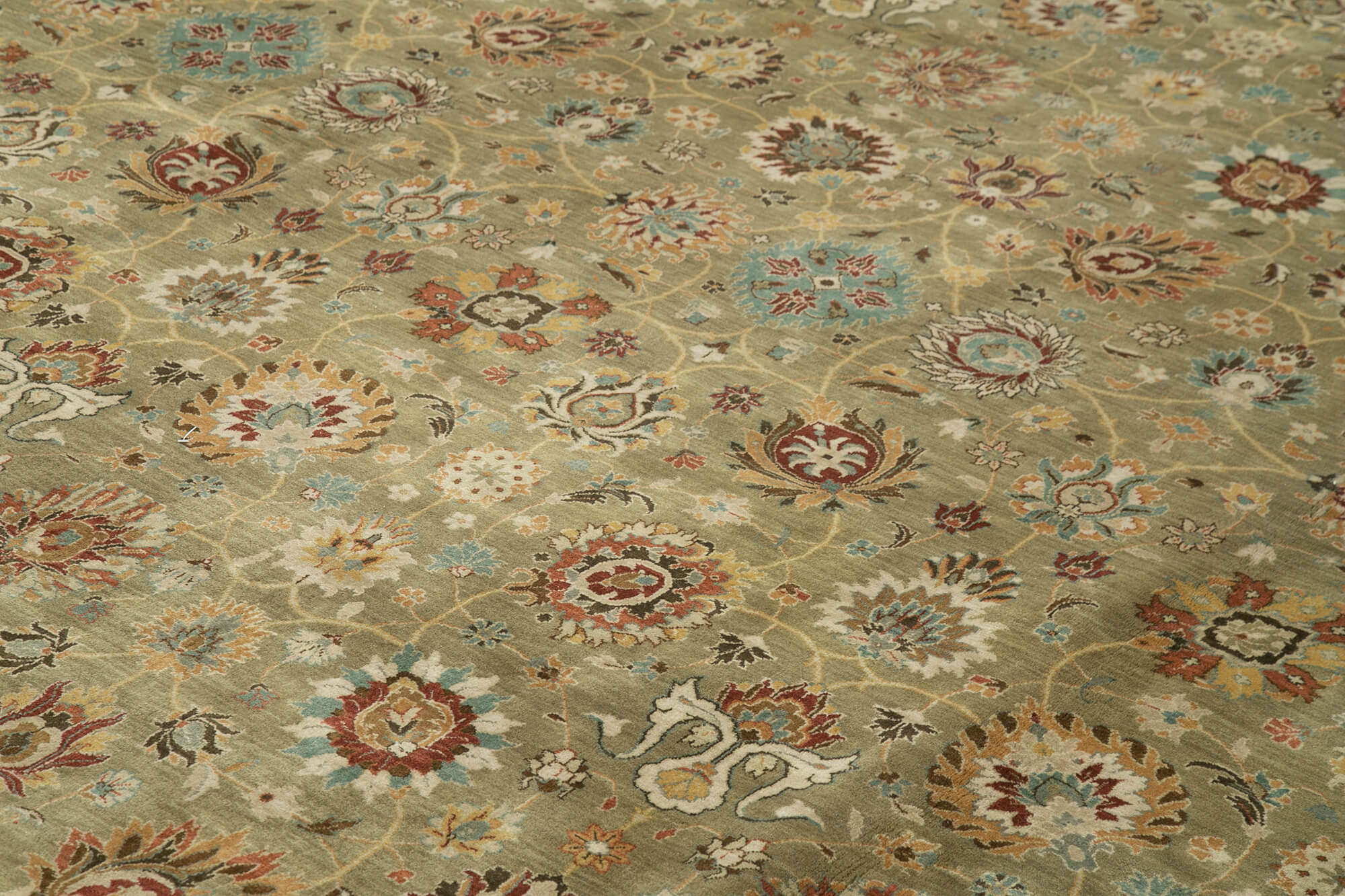 Tebriz Kahverengi Klasik Pamuk Yün El Dokuma Halısı 362x465 Agacan