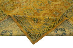 Tebriz Sarı Klasik Pamuk Yün El Dokuma Halısı 422x602 Agacan