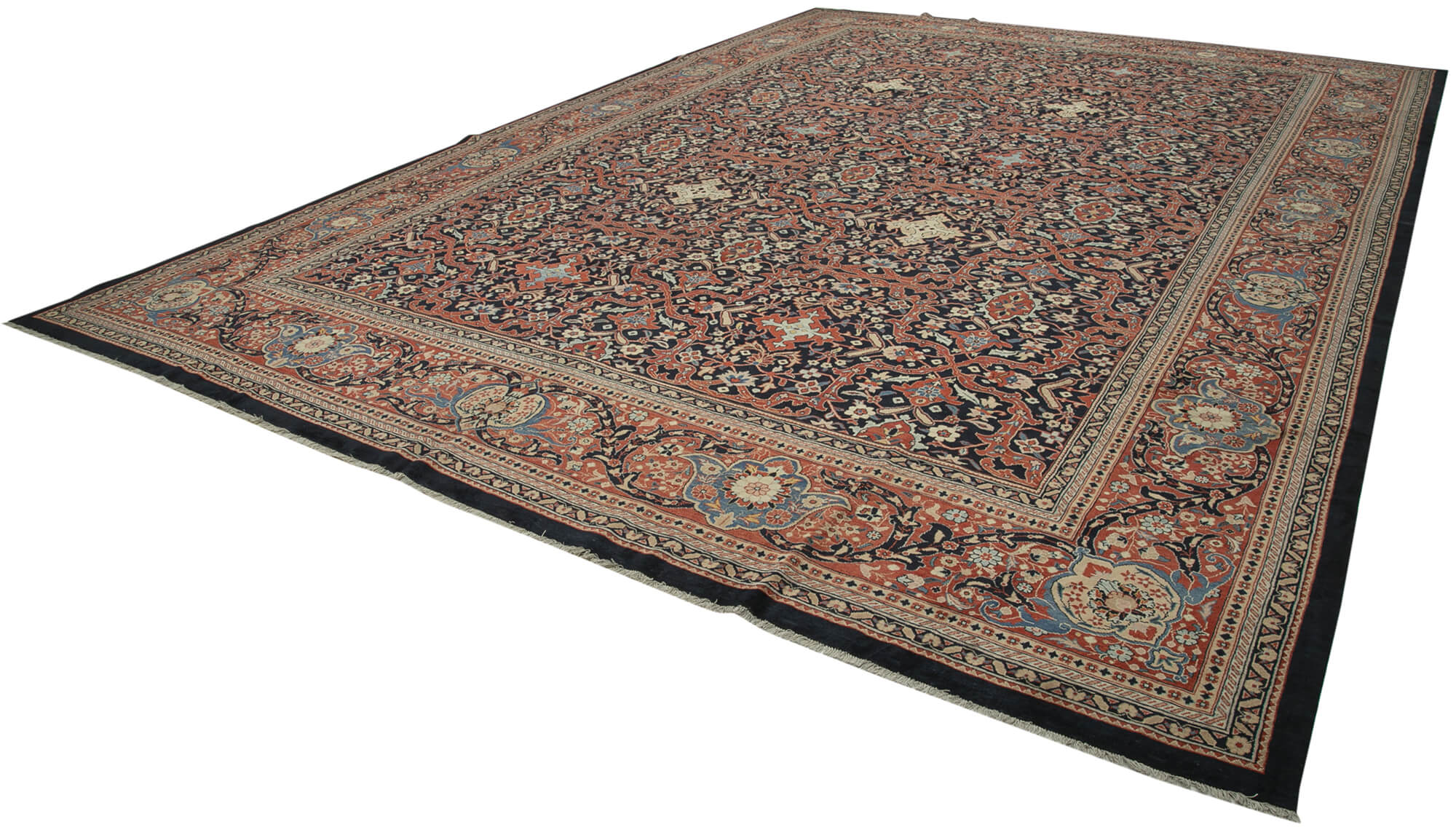 Tebriz Kahverengi Klasik Pamuk Yün El Dokuma Halısı 419x576 Agacan