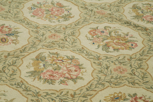 Tebriz Bej Klasik Pamuk Yün El Dokuma Halısı 365x450 Agacan