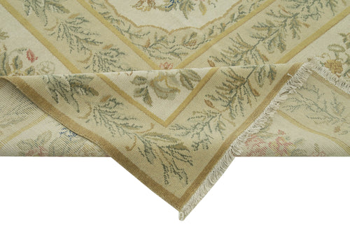 Tebriz Bej Klasik Pamuk Yün El Dokuma Halısı 365x450 Agacan