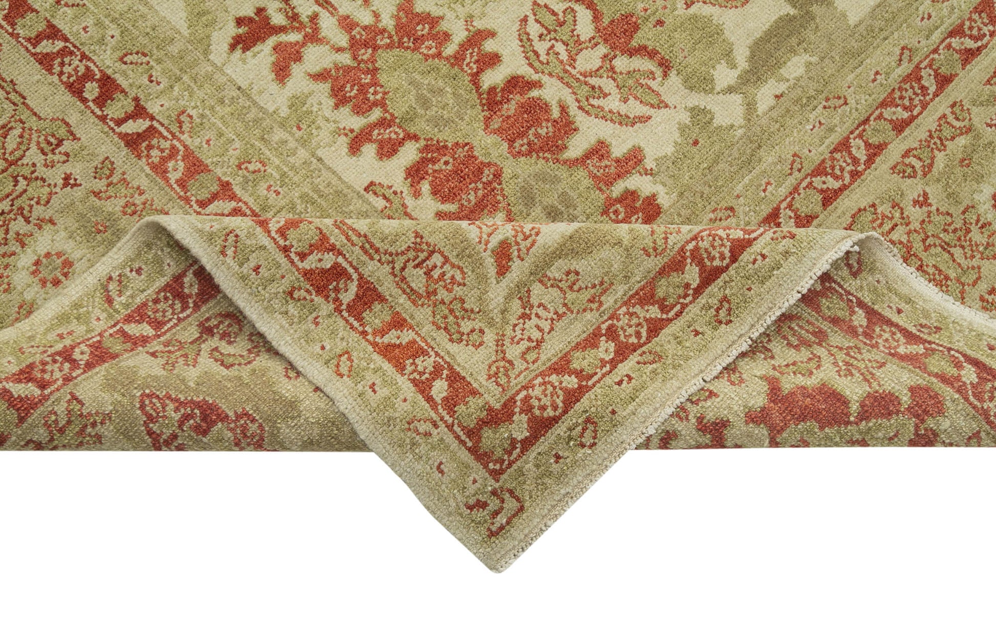 Tebriz Bej Klasik Pamuk Yün El Dokuma Halısı 372x485 Agacan