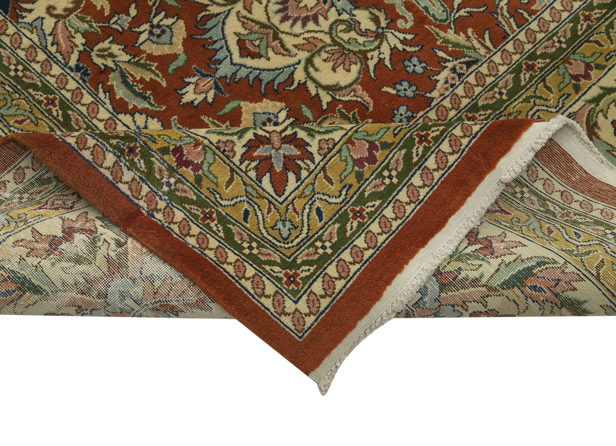 Tebriz Kırmızı Klasik Pamuk Yün El Dokuma Halısı 400x603 Agacan