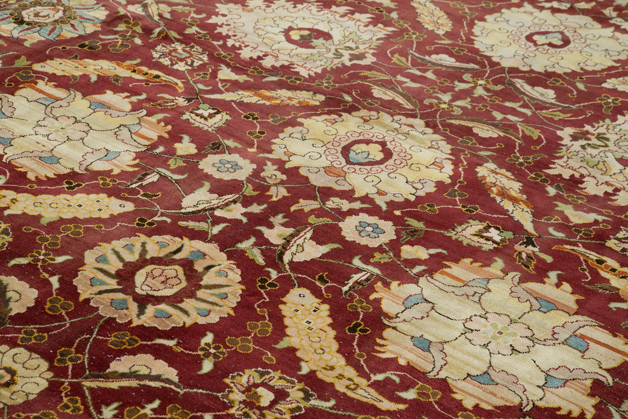 Tebriz Kırmızı Klasik Pamuk Yün El Dokuma Halısı 364x462 Agacan