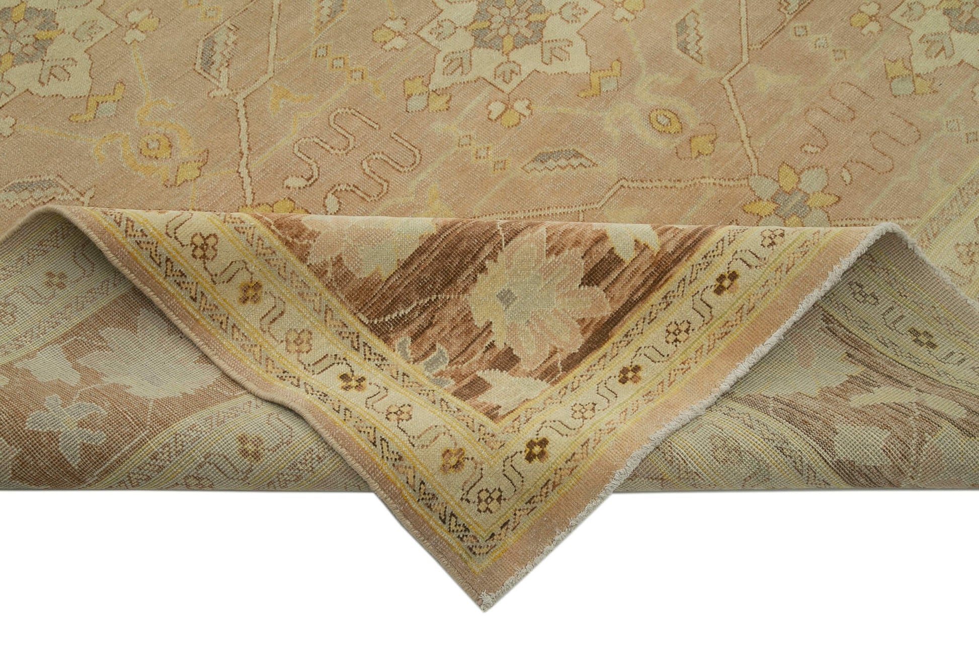 Tebriz Bej Klasik Pamuk Yün El Dokuma Halısı 362x453 Agacan