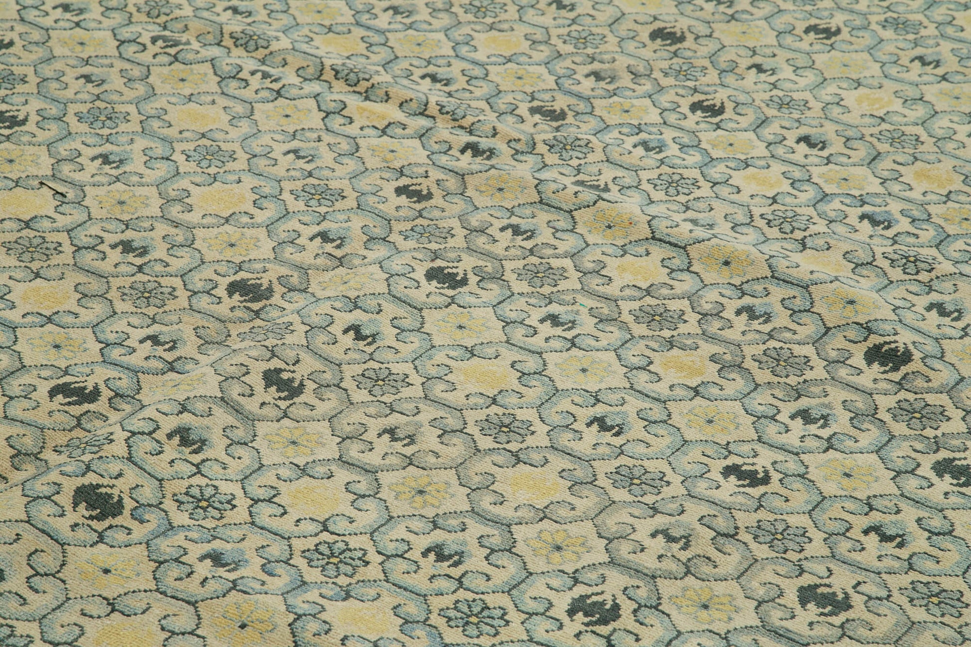 Tebriz Bej Klasik Pamuk Yün El Dokuma Halısı 362x541 Agacan