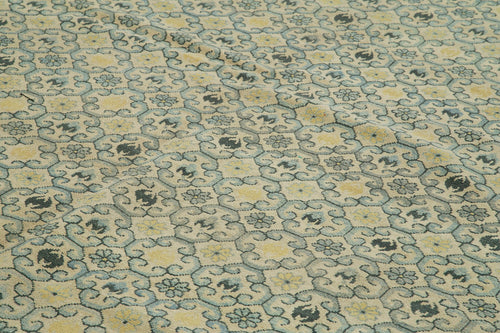 Tebriz Bej Klasik Pamuk Yün El Dokuma Halısı 362x541 Agacan