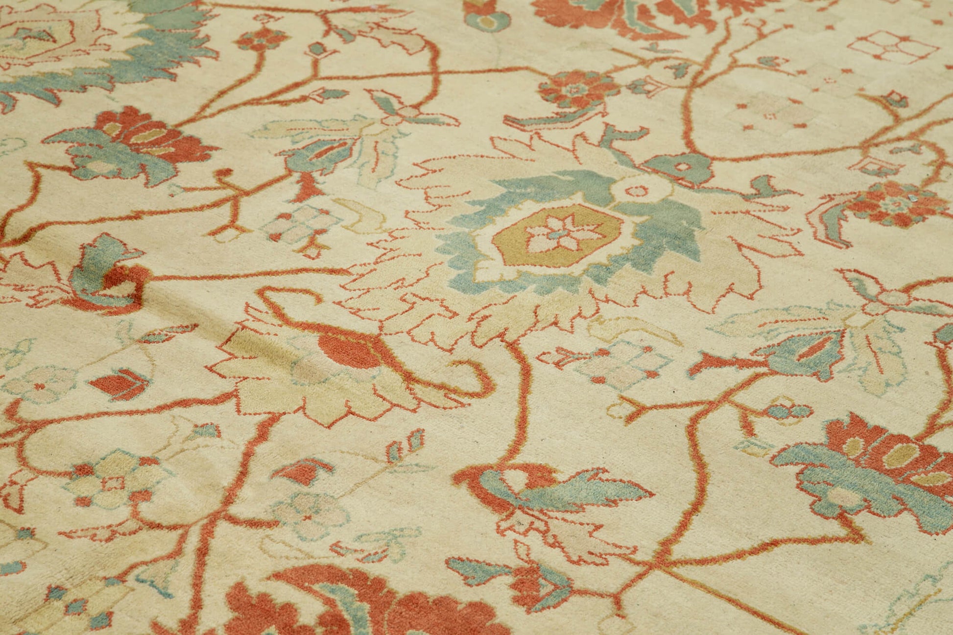 Tebriz Bej Klasik Pamuk Yün El Dokuma Halısı 347x528 Agacan