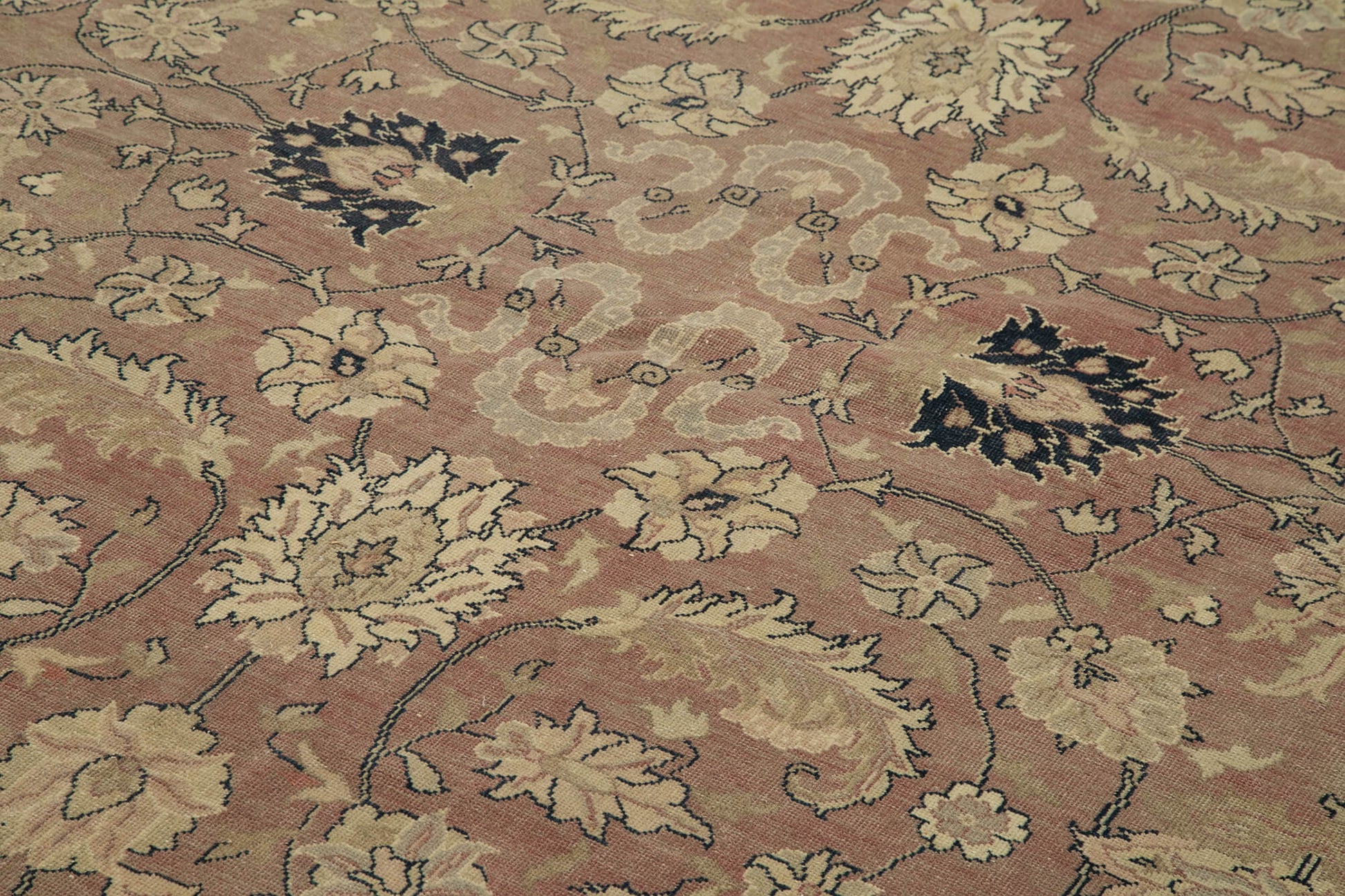 Tebriz Bej Klasik Pamuk Yün El Dokuma Halısı 400x490 Agacan