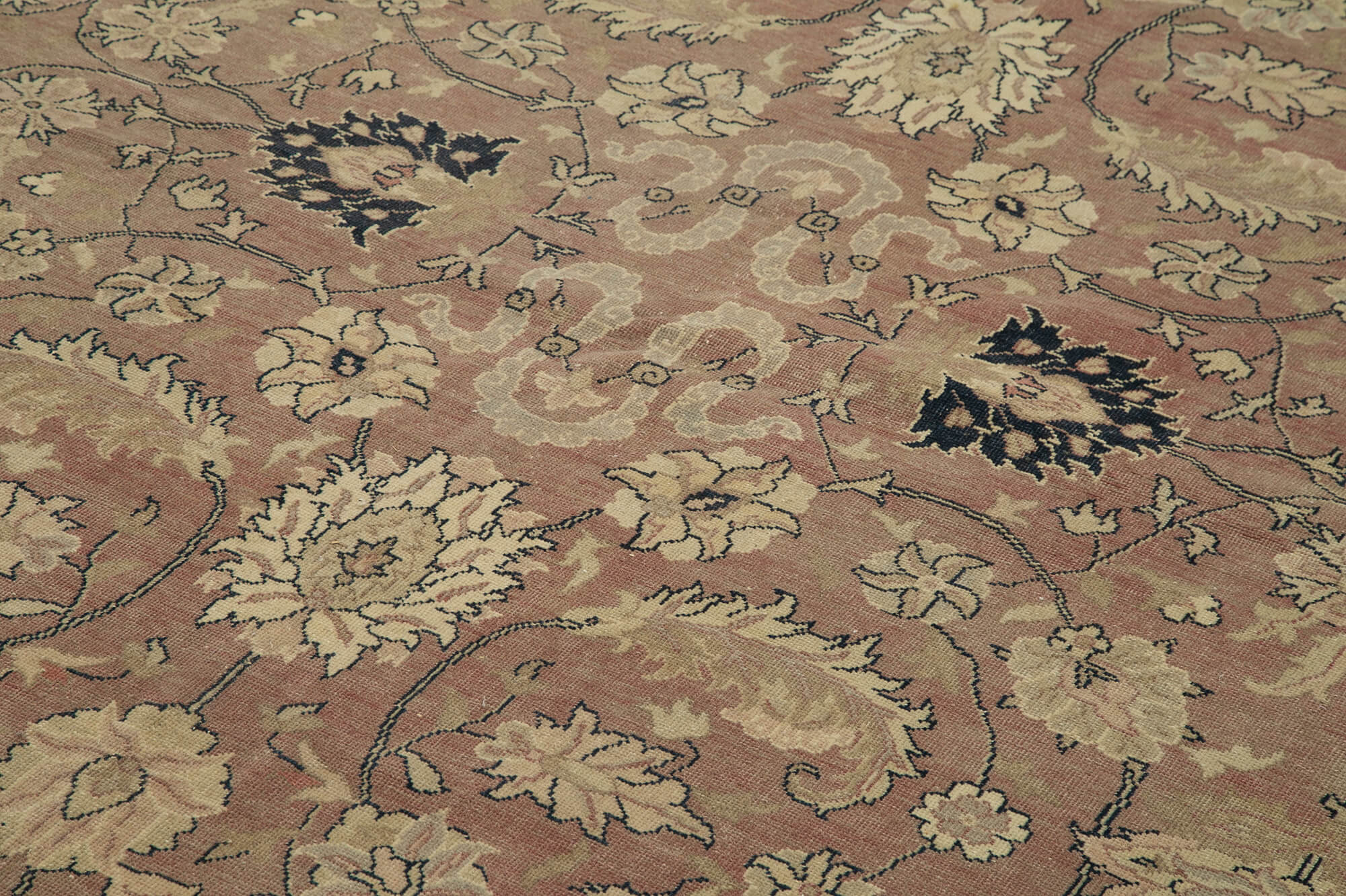 Tebriz Bej Klasik Pamuk Yün El Dokuma Halısı 400x490 Agacan