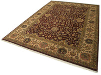 Burgundy & Beige Floral Turkish Area Rug 305x427 cm (10' x 14')