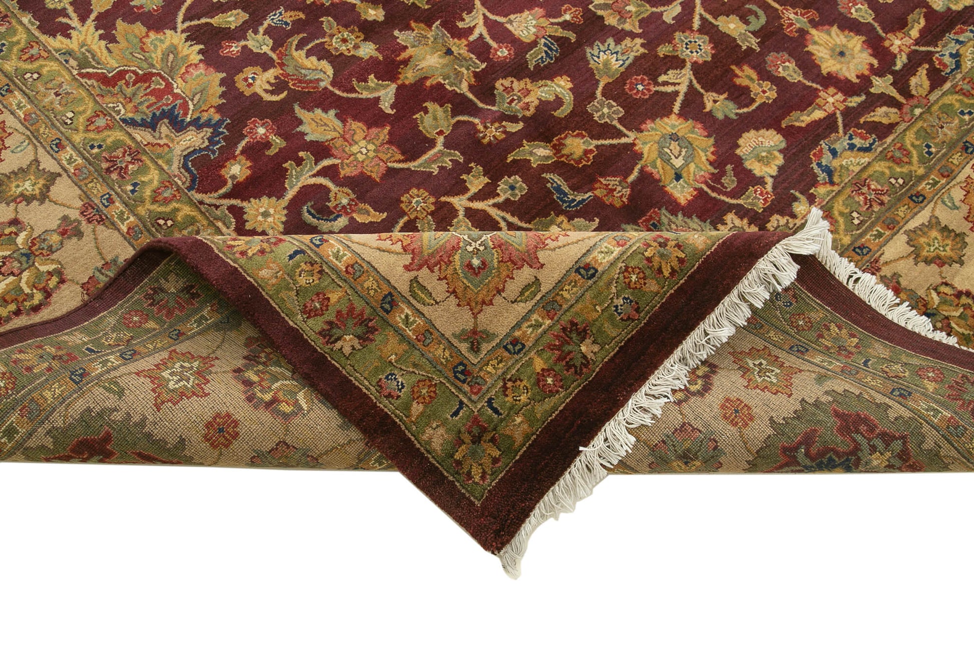 Tebriz Kırmızı Klasik Pamuk Yün El Dokuma Halısı 305x427 Agacan