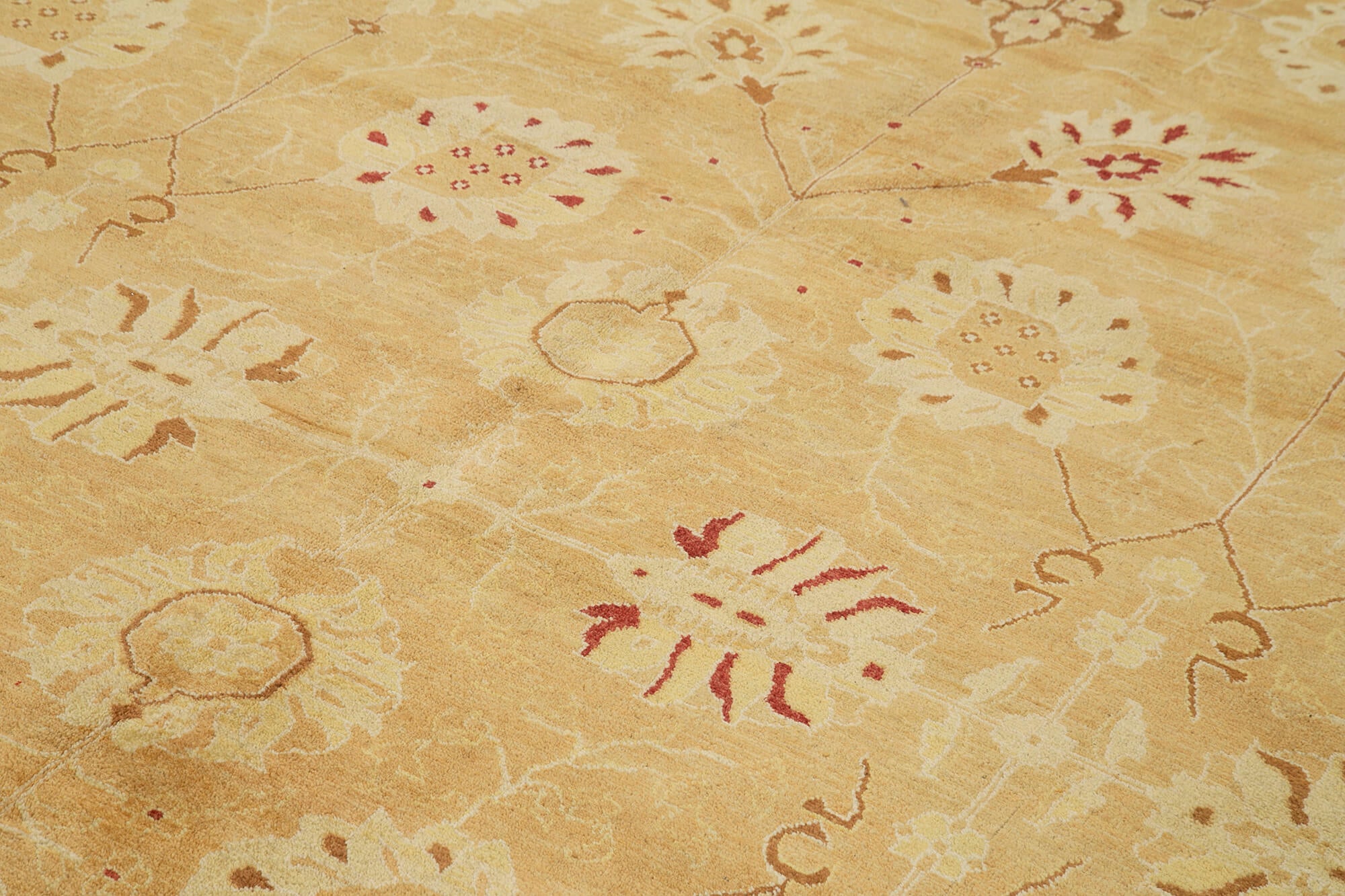 Tebriz Bej Klasik Pamuk Yün El Dokuma Halısı 310x437 Agacan