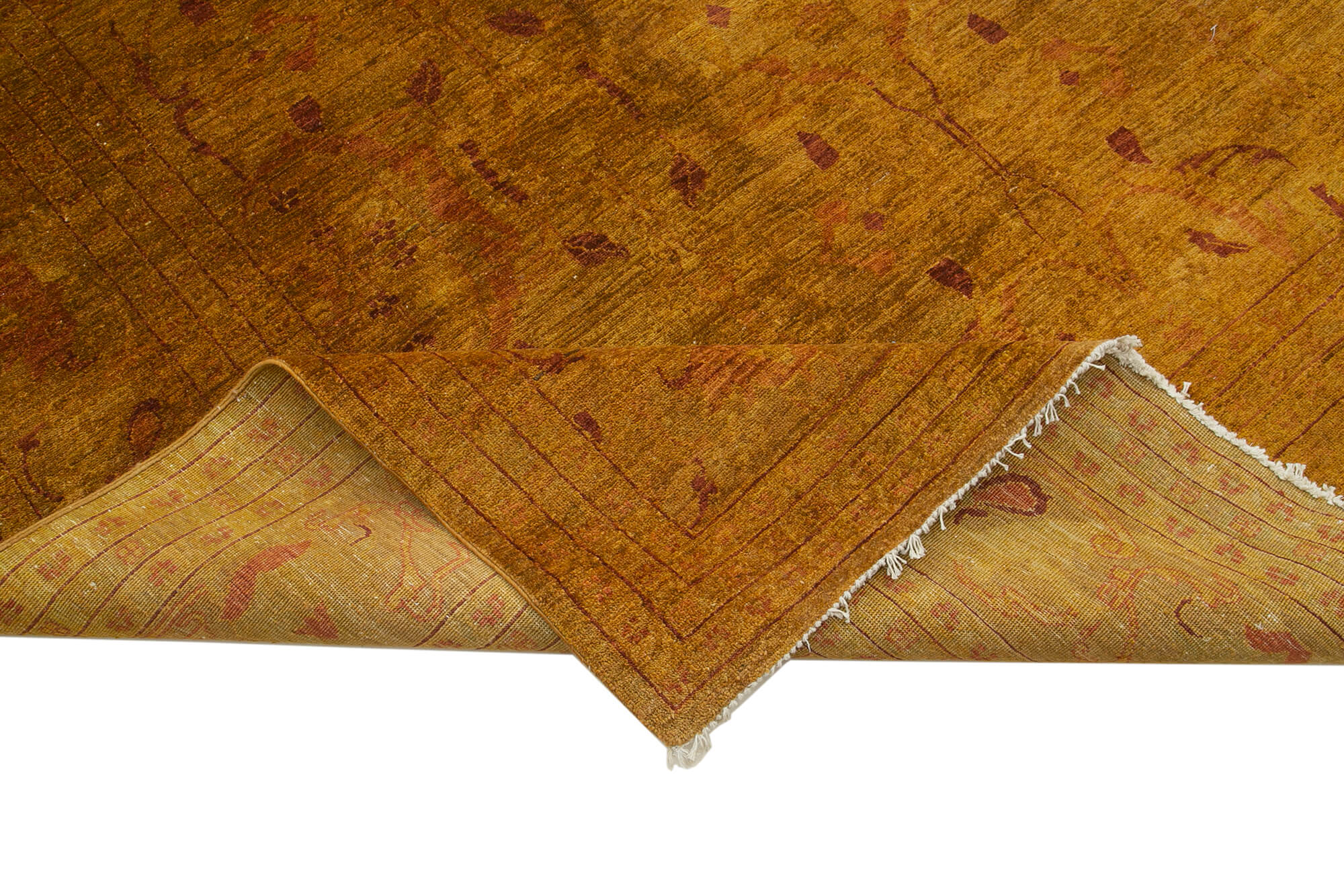 Tebriz Turuncu Klasik Pamuk Yün El Dokuma Halısı 305x485 Agacan