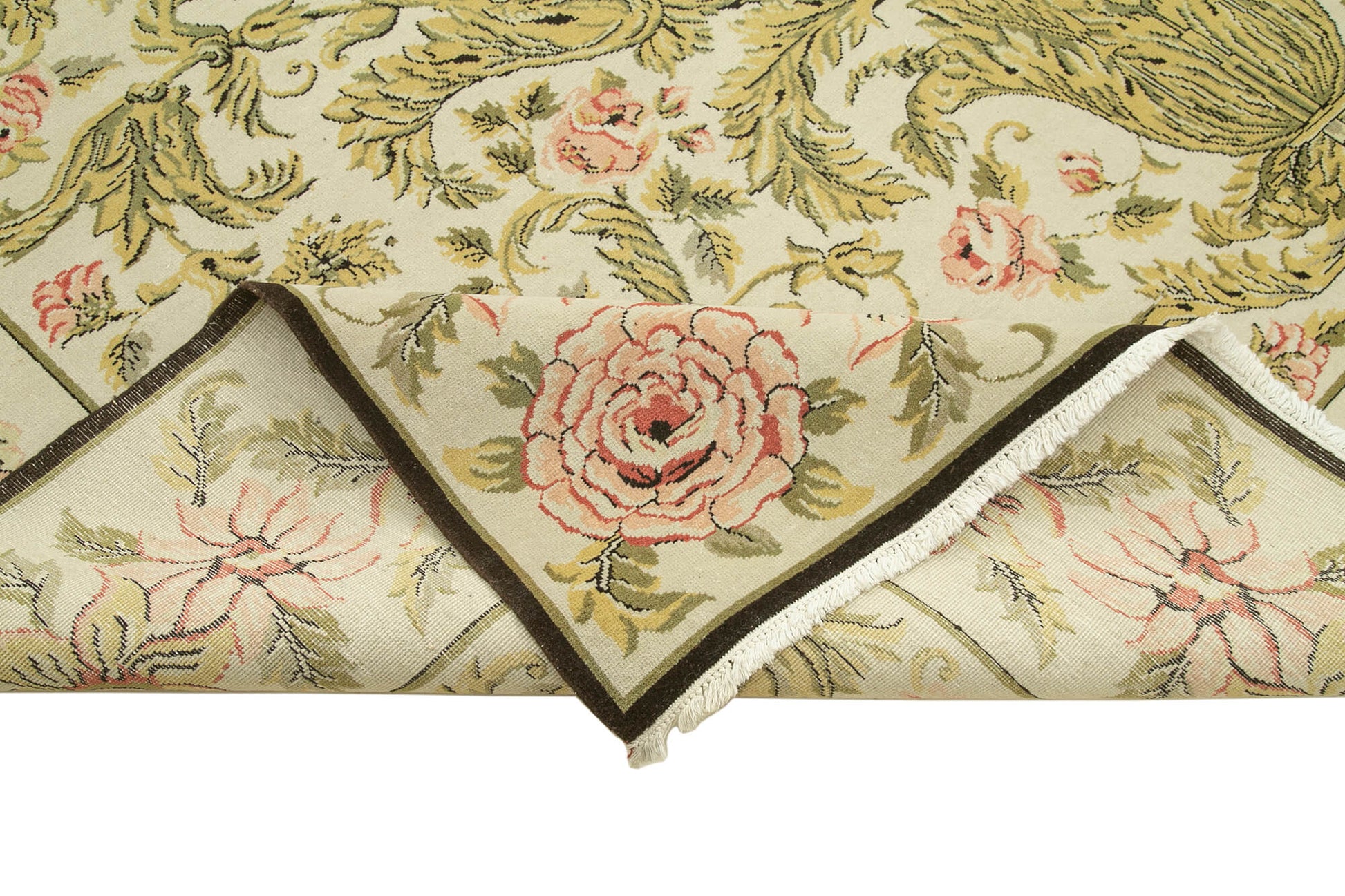 Tebriz Bej Klasik Pamuk Yün El Dokuma Halısı 305x414 Agacan