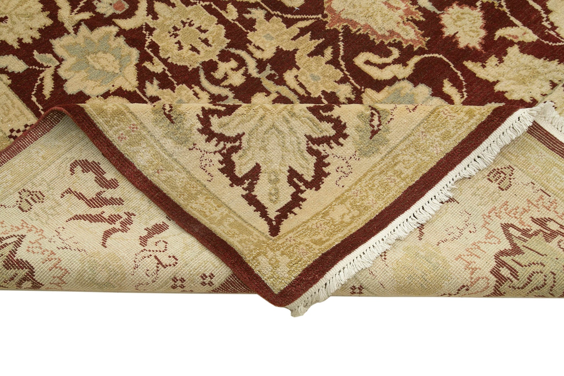 Tebriz Bej Klasik Pamuk Yün El Dokuma Halısı 310x432 Agacan