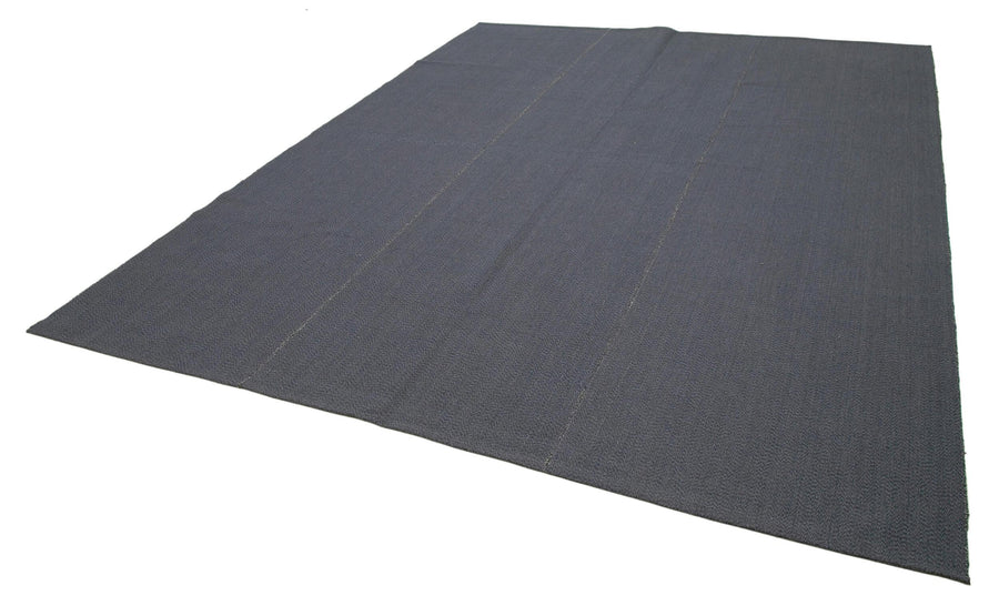 Vintage Flatweave Gri Eskitme Pamuk Yün El Dokuma Halısı 275x367 Agacan