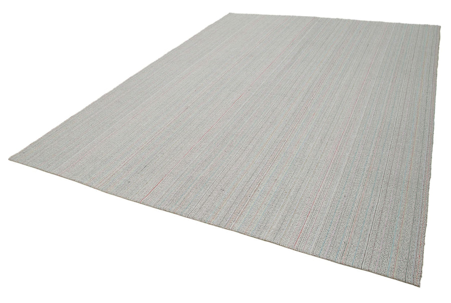 Vintage Flatweave Bej Eskitme Pamuk Yün El Dokuma Halısı 269x365 Agacan