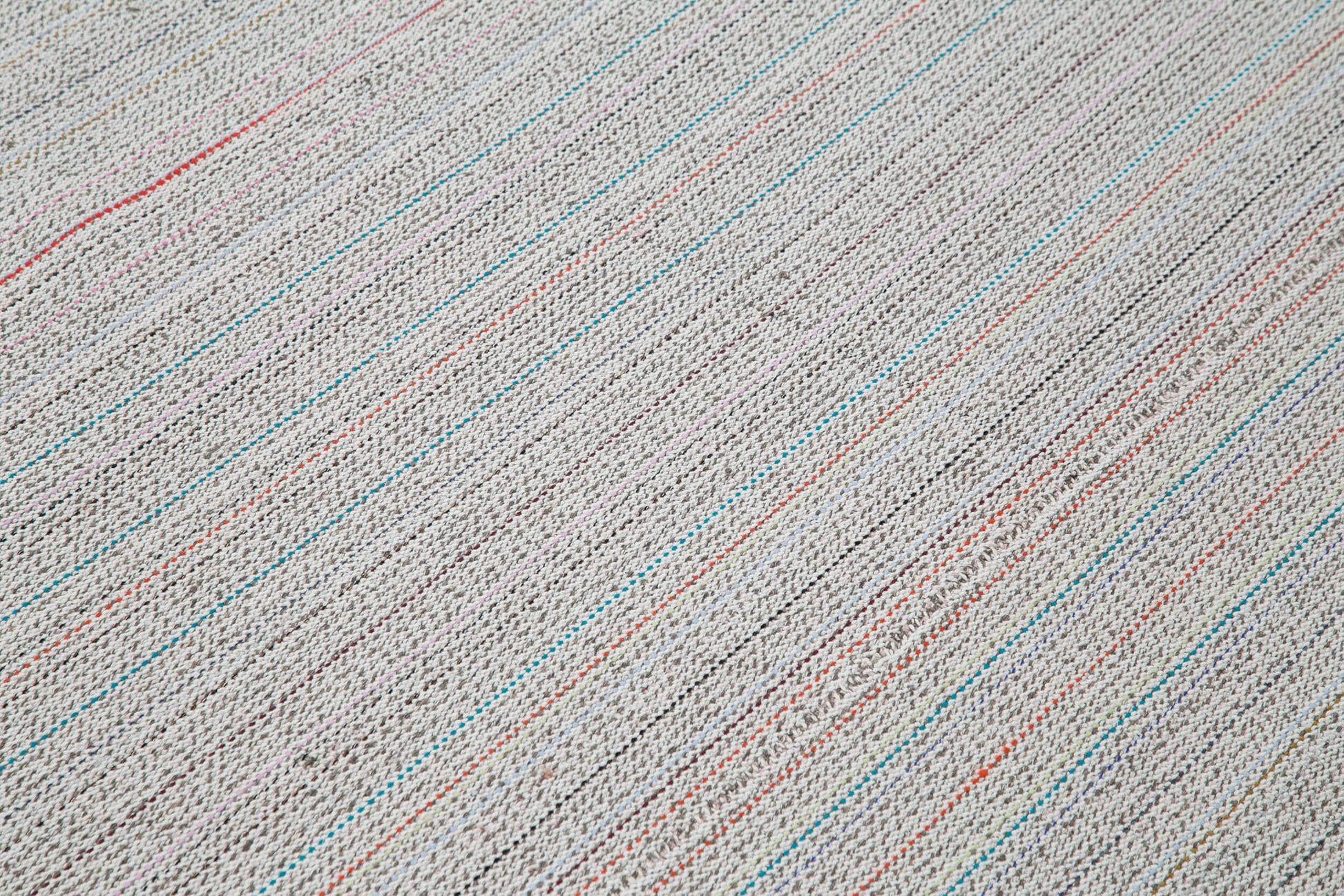 Vintage Flatweave Bej Eskitme Pamuk Yün El Dokuma Halısı 269x365 Agacan