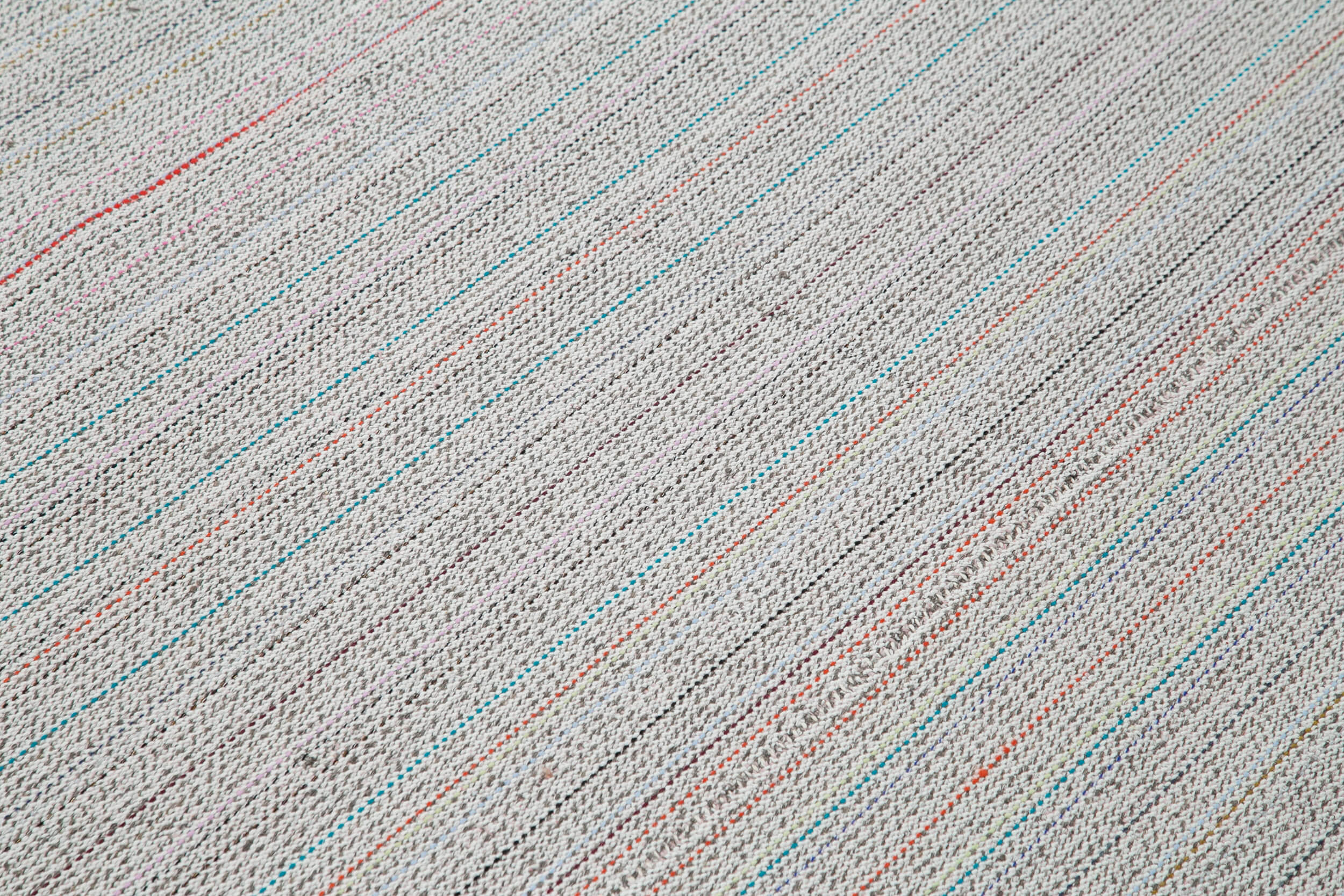 Vintage Flatweave Bej Eskitme Pamuk Yün El Dokuma Halısı 269x365 Agacan