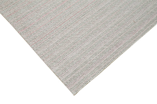 Vintage Flatweave Bej Eskitme Pamuk Yün El Dokuma Halısı 270x371 Agacan