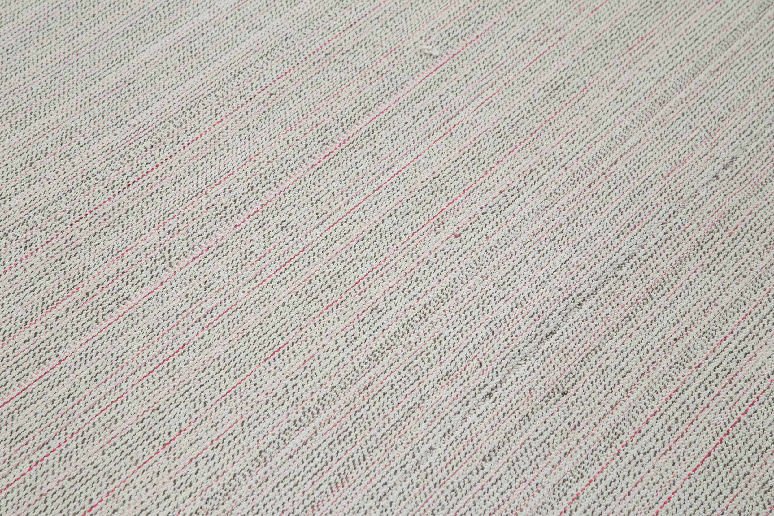 Vintage Flatweave Bej Eskitme Pamuk Yün El Dokuma Halısı 270x371 Agacan