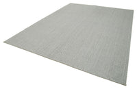 Grauer handgewebter Wollteppich mit Reliefstruktur 272x360 cm
