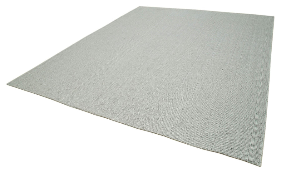 Vintage Flatweave Bej Eskitme Pamuk Yün El Dokuma Halısı 305x362 Agacan