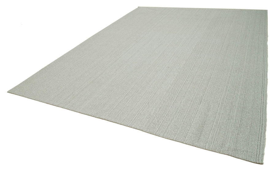 Vintage Flatweave Bej Eskitme Pamuk Yün El Dokuma Halısı 304x393 Agacan
