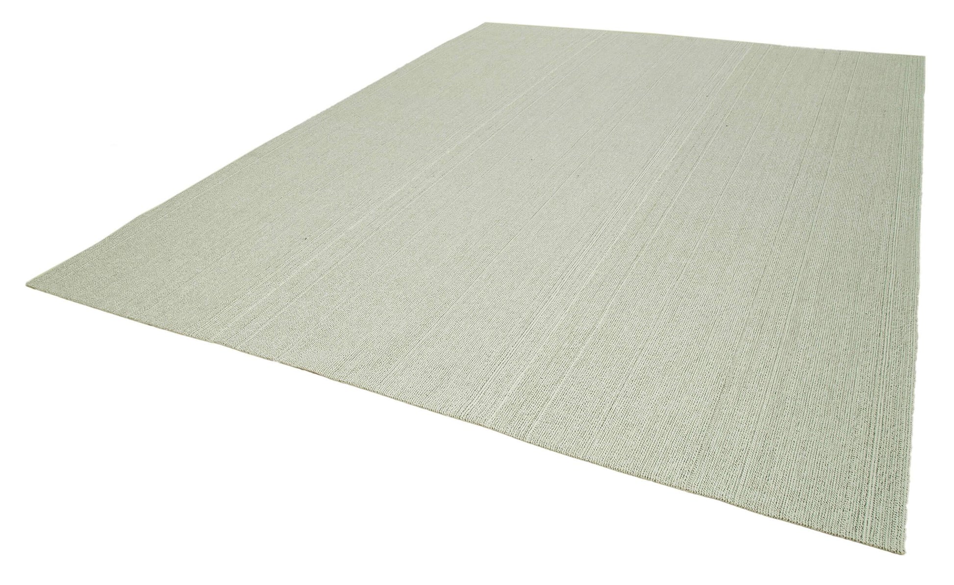 Vintage Flatweave Bej Eskitme Pamuk Yün El Dokuma Halısı 305x372 Agacan