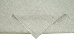 Vintage Flatweave Bej Eskitme Pamuk Yün El Dokuma Halısı 305x372 Agacan