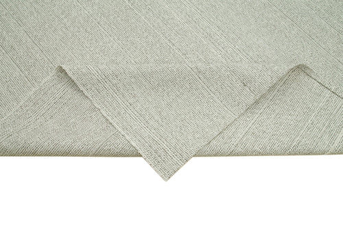 Vintage Flatweave Bej Eskitme Pamuk Yün El Dokuma Halısı 305x372 Agacan