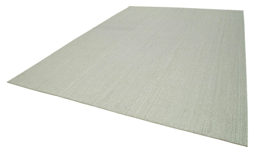 Vintage Flatweave Bej Eskitme Pamuk Yün El Dokuma Halısı 306x415 Agacan