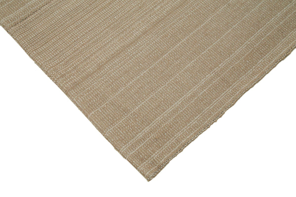 Vintage Flatweave Kahverengi Eskitme Pamuk Yün El Dokuma Halısı 284x350 Agacan