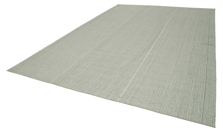 Vintage Flatweave Bej Eskitme Pamuk Yün El Dokuma Halısı 305x421 Agacan