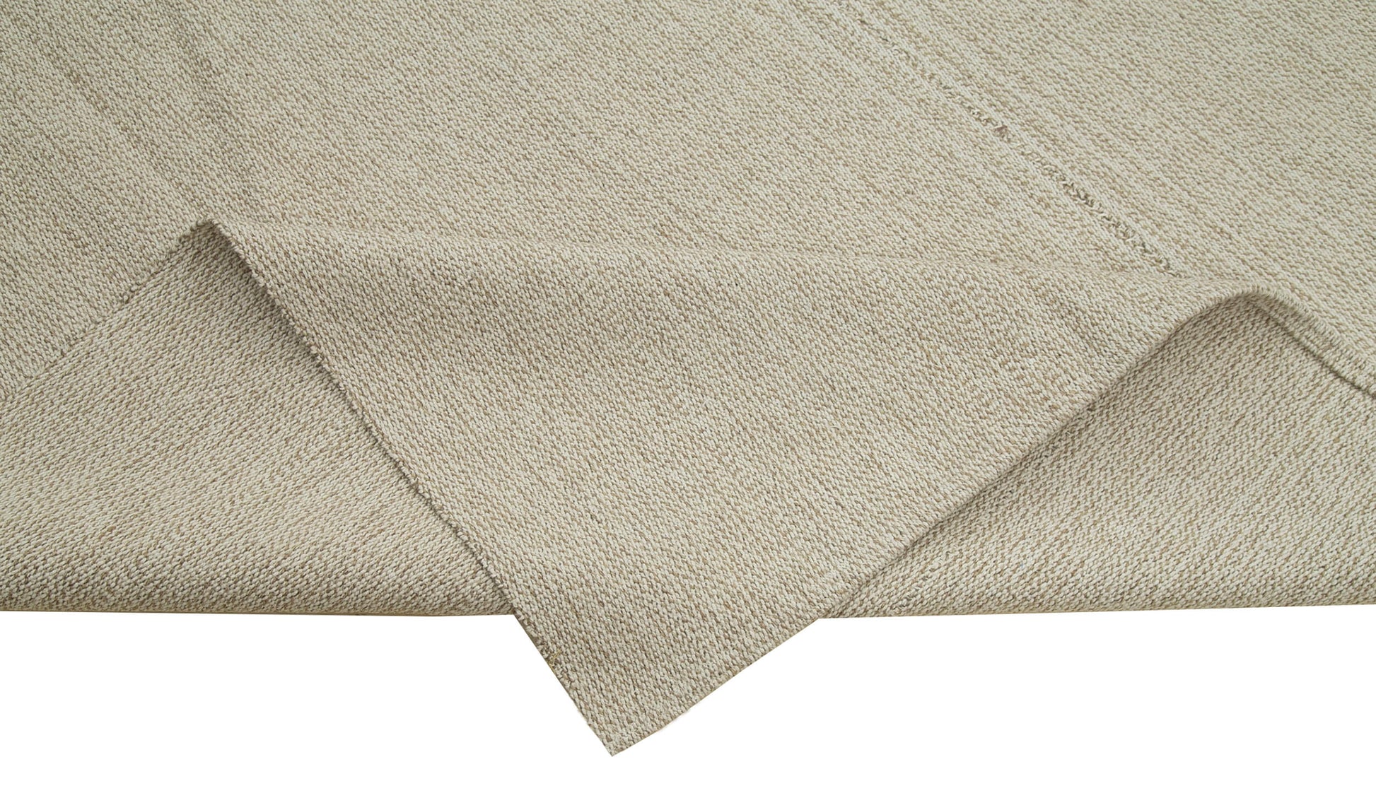 Vintage Flatweave Bej Eskitme Pamuk Yün El Dokuma Halısı 318x377 Agacan