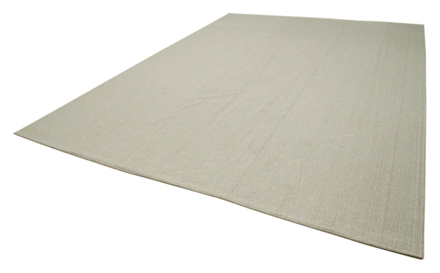 Vintage Flatweave Bej Eskitme Pamuk Yün El Dokuma Halısı 318x433 Agacan