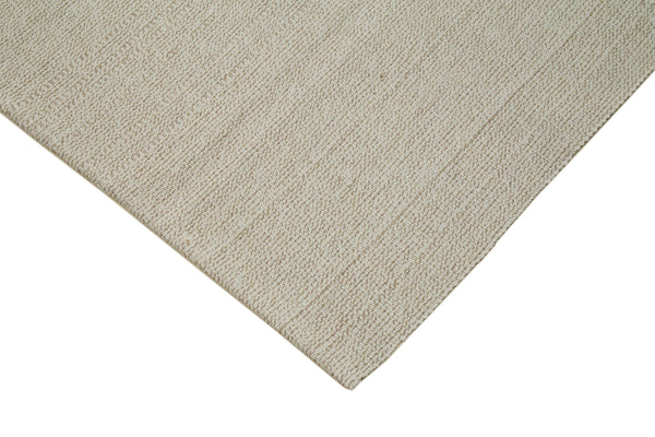 Vintage Flatweave Bej Eskitme Pamuk Yün El Dokuma Halısı 317x403 Agacan
