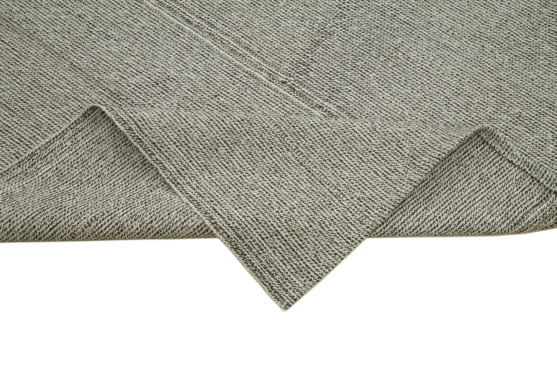 Vintage Flatweave Gri Eskitme Pamuk Yün El Dokuma Halısı 317x424 Agacan