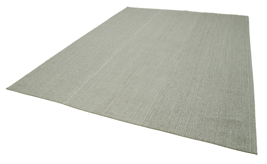 Vintage Flatweave Gri Eskitme Pamuk Yün El Dokuma Halısı 273x366 Agacan