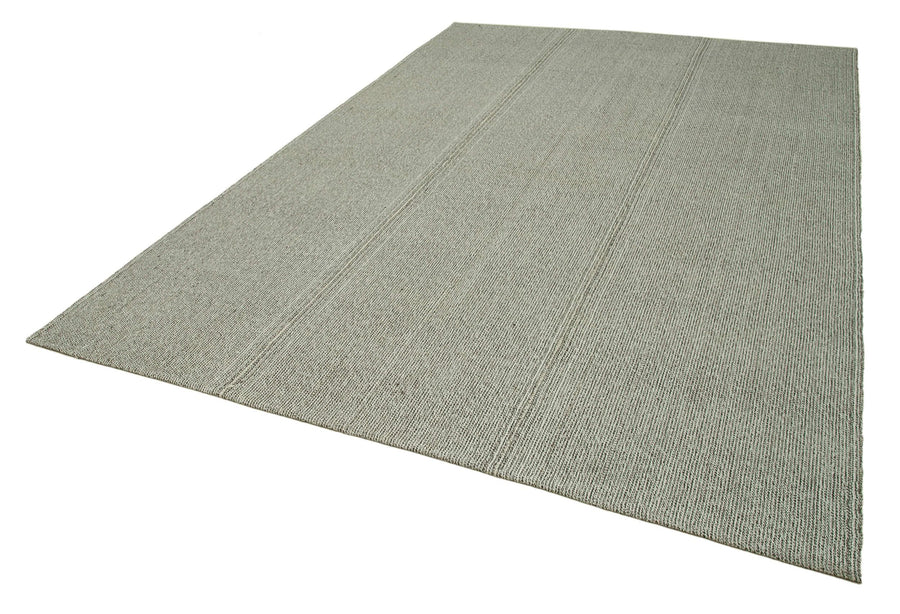 Vintage Flatweave Gri Eskitme Pamuk Yün El Dokuma Halısı 238x354 Agacan