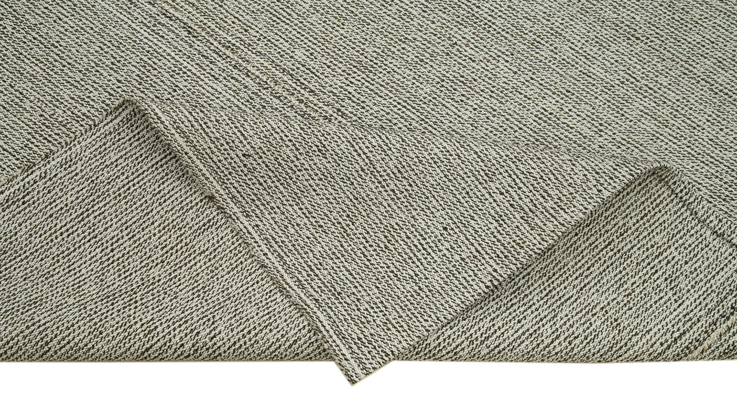 Vintage Flatweave Gri Eskitme Pamuk Yün El Dokuma Halısı 238x354 Agacan