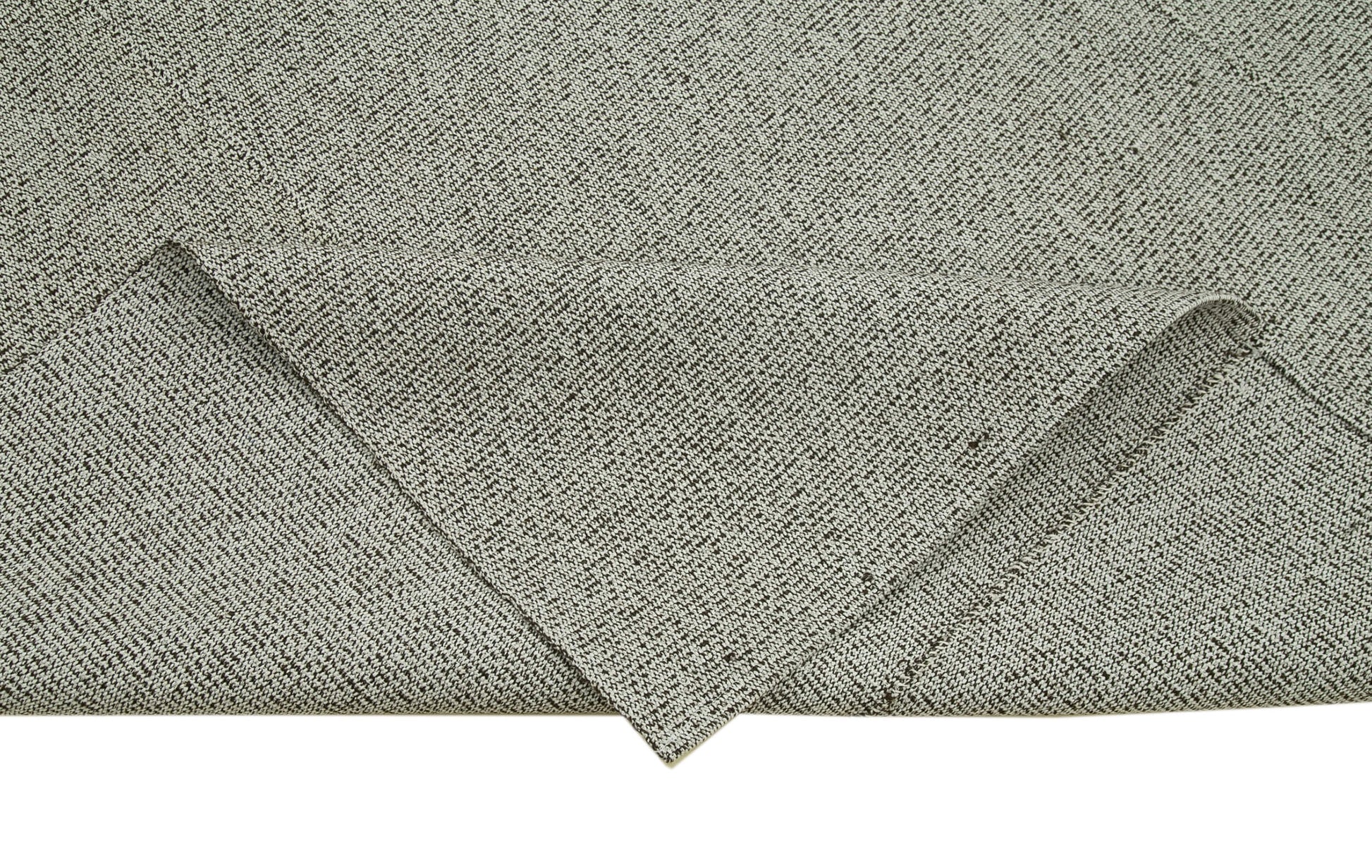 Vintage Flatweave Gri Eskitme Pamuk Yün El Dokuma Halısı 260x362 Agacan