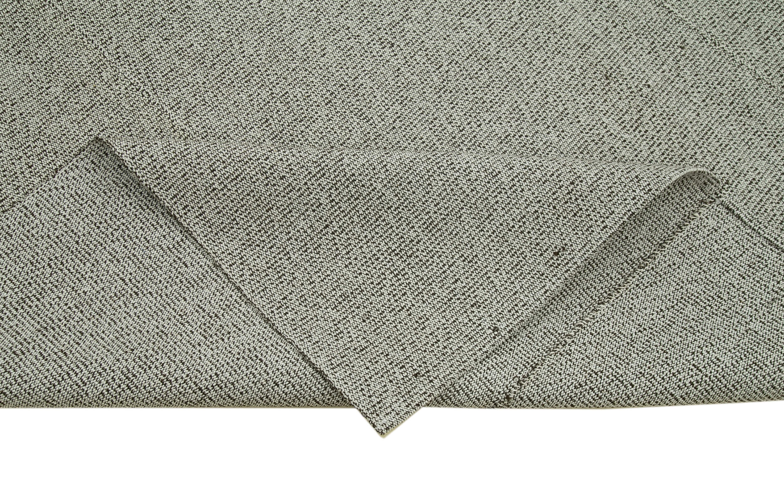 Vintage Flatweave Gri Eskitme Pamuk Yün El Dokuma Halısı 260x362 Agacan