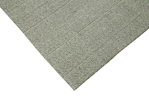 Vintage Flatweave Gri Eskitme Pamuk Yün El Dokuma Halısı 260x340 Agacan